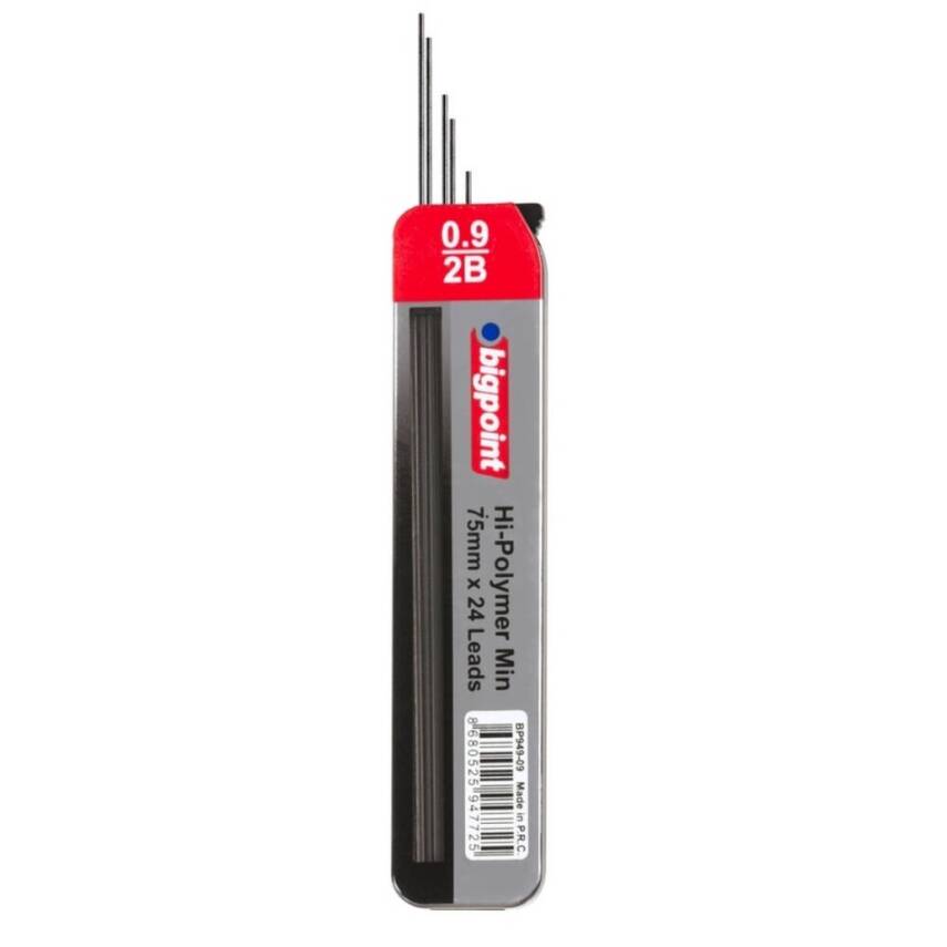 Bigpoint Kalem Ucu, 0.9 mm, 2B, 75 mm, 24'lü Tüp - 1