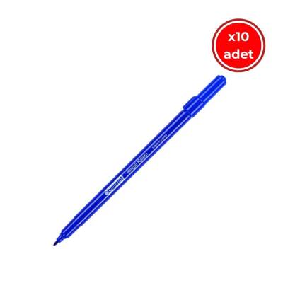 Bigpoint Keçeli Kalem, 10 Adet, Karton ve Kumaş Uyumlu Mürekkep, Mavi - 1