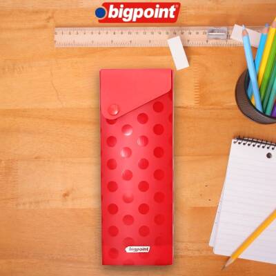 Bigpoint Kutu Kalemlik, Çıtçıtlı Kapak, Kolay Kullanım, Geniş, Kırmızı - Bigpoint
