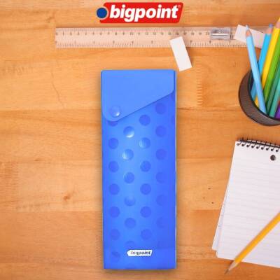 Bigpoint Kutu Kalemlik, Çıtçıtlı Kapak, Kolay Kullanım, Geniş, Mavi - Bigpoint