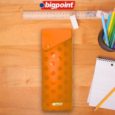 Bigpoint Kutu Kalemlik, Çıtçıtlı Kapak, Kolay Kullanım, Geniş, Turuncu - Bigpoint