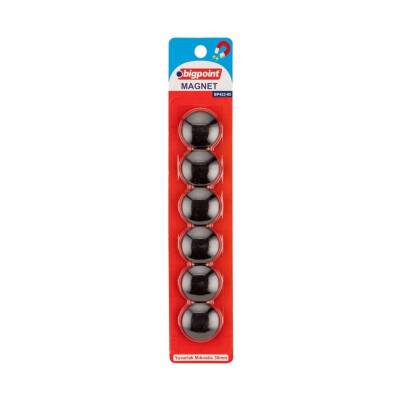 Bigpoint Magnet 30 mm Mıknatıs, Siyah, 6’lı Blister, Plastik Kaplama - Bigpoint
