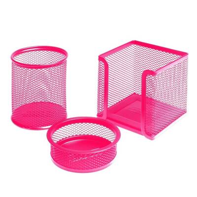 Bigpoint Metal Masa Düzenleyici Set, 3’lü, Kaydırmaz Taban, Pembe - Bigpoint