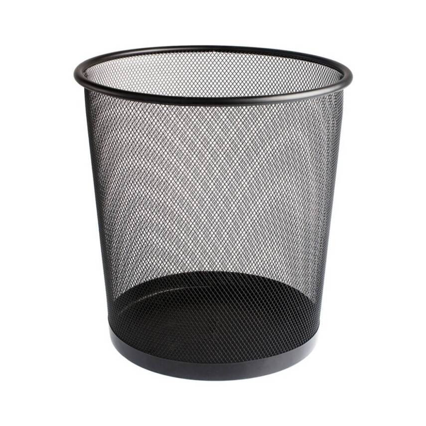 Bigpoint Metal Perfore Çöp Kovası, Büyük Boy, Siyah, 12 L, Paslanmaz - 1
