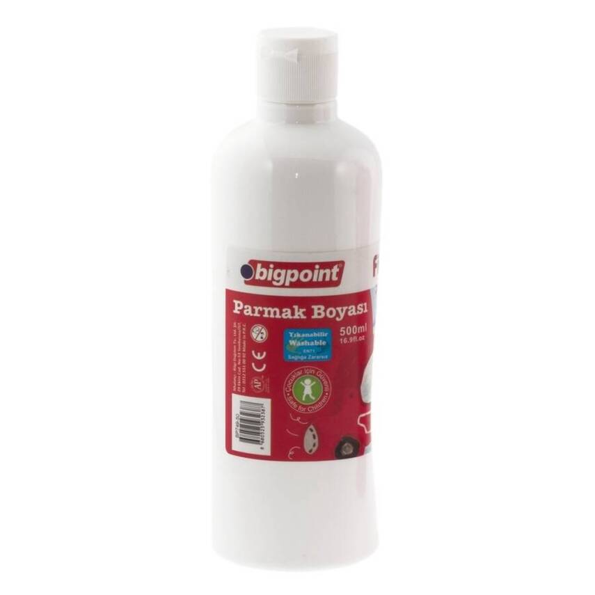 Bigpoint Parmak Boyası, 500 ml, Güvenli, Parmak ve Fırça Uyumlu, Beyaz - 1