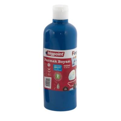Bigpoint Parmak Boyası, 500 ml, Güvenli, Parmak ve Fırça Uyumlu, Mavi - 1