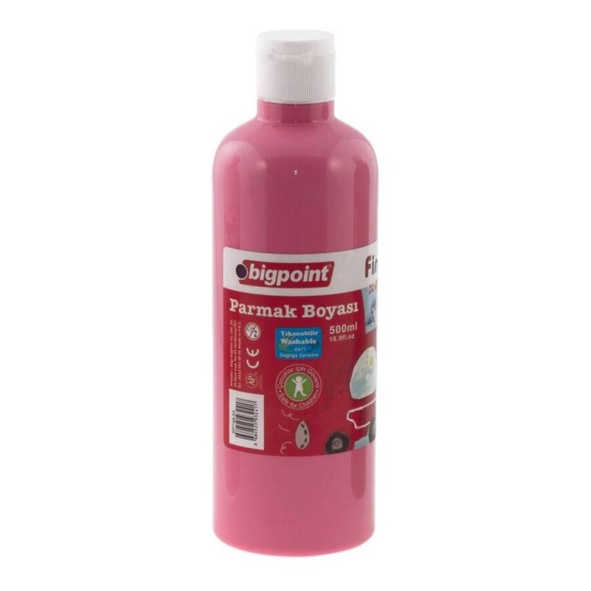 Bigpoint Parmak Boyası, 500 ml, Güvenli, Parmak ve Fırça Uyumlu, Pembe - 1