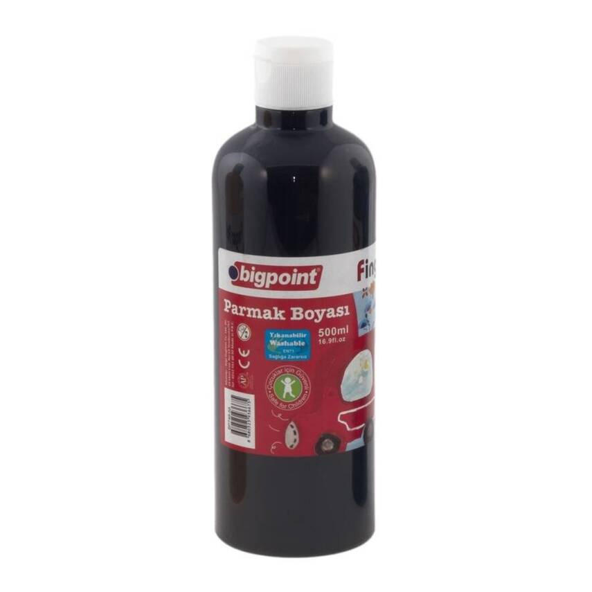 Bigpoint Parmak Boyası, 500 ml, Güvenli, Parmak ve Fırça Uyumlu, Siyah - 1
