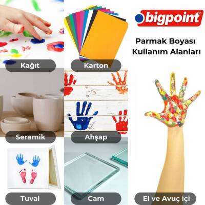 Bigpoint Parmak Boyası, 500 ml, Güvenli, Parmak ve Fırça Uyumlu, Siyah - 2