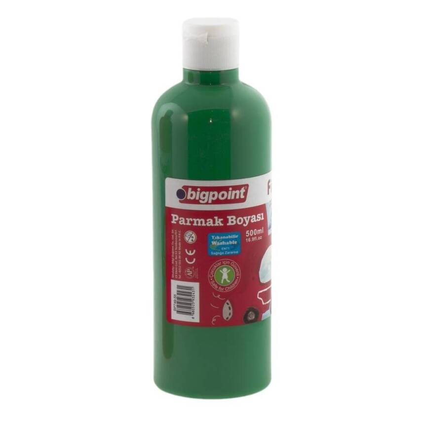 Bigpoint Parmak Boyası, 500 ml, Güvenli, Parmak ve Fırça Uyumlu, Yeşil - 1