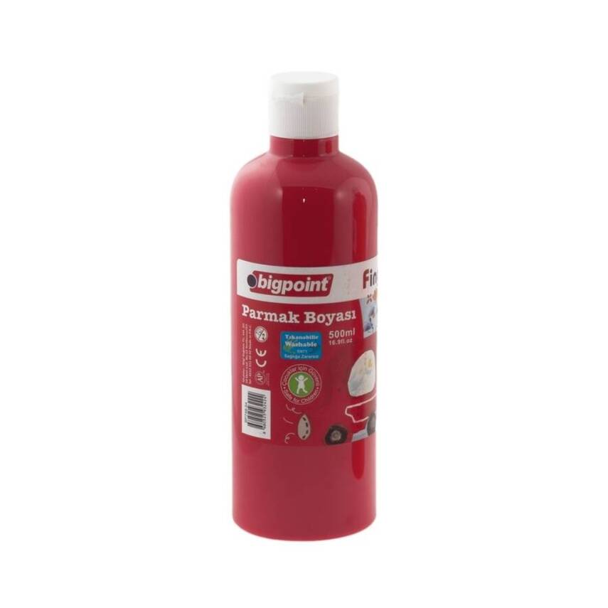 Bigpoint Parmak Boyası, 500 ml, Güvenli, Parmak ve Fırça Uyum, Kırmızı - 1