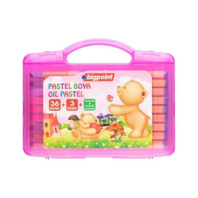 Bigpoint Pastel Boya Seti, 39 Renk, Canlı Renk, Pembe Çanta, Hediyeli - 1