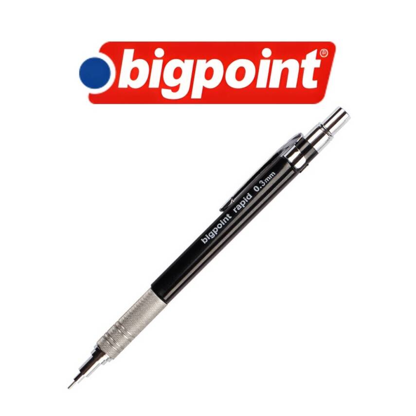 Bigpoint Rapid Versatil Kalem, 0.3 mm, Metal Uçlu, Siyah - 3