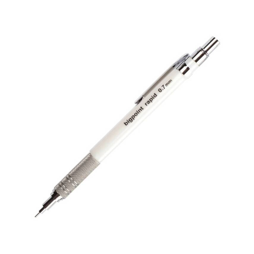 Bigpoint Rapid Versatil Kalem, 0.7 mm, Metal Uçlu, Beyaz - 1