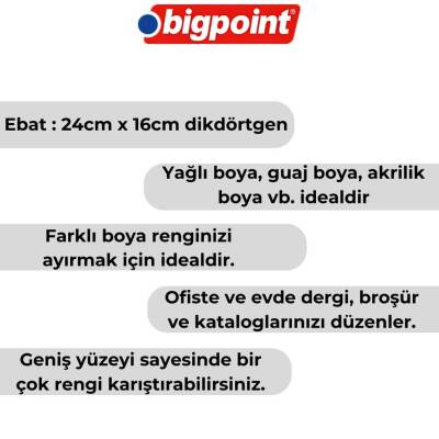 Bigpoint Sanatsal Godeli Palet, 24x16cm, Plastik, Yağlı, Guaj, Akrilik - 2