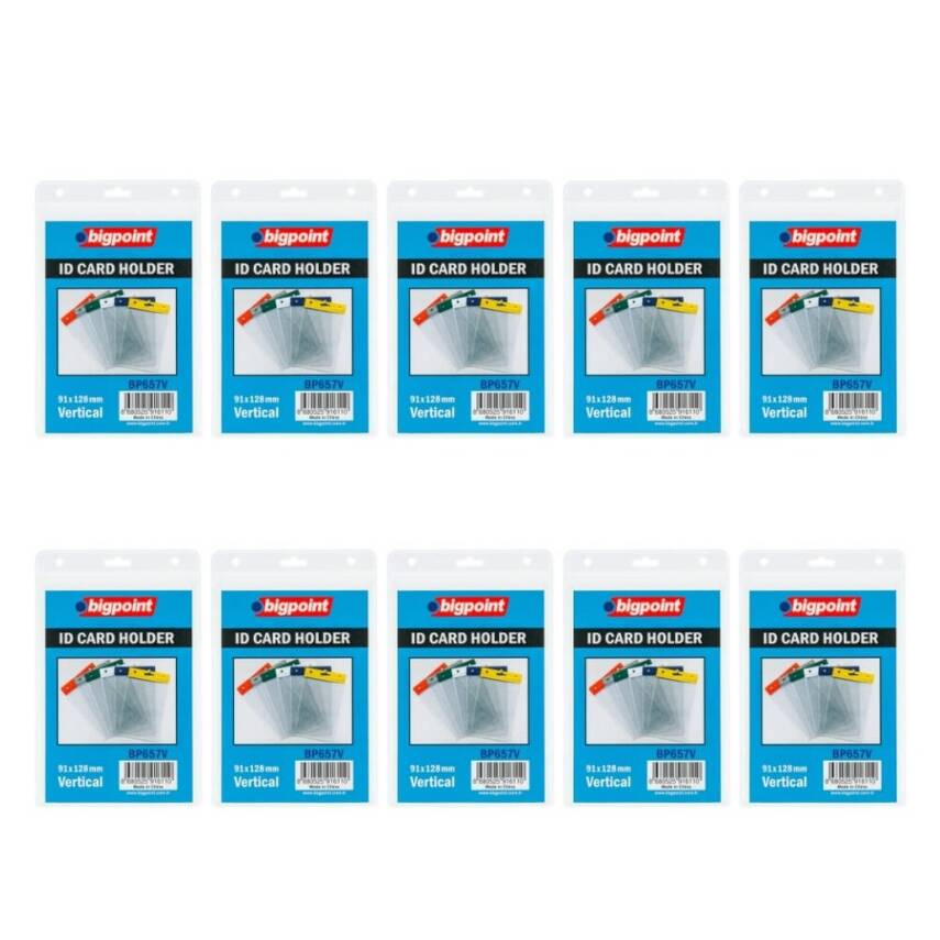 Bigpoint Şeffaf Yaka Kartı Poşeti, 10 Adet, Dikey, 91 x 128 mm, Pratik - 2