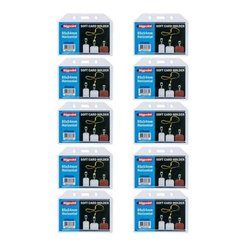 Bigpoint Şeffaf Yaka Kartı Poşeti, 10 Adet, Yatay, 85x54 mm, Dayanıklı - 2