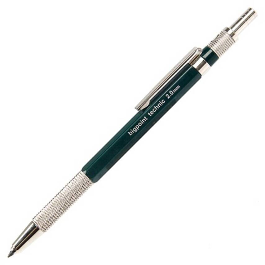 Bigpoint Technic Versatil Kalem, Kumlu Metal Gövde, 2.0 mm, Yeşil - 1