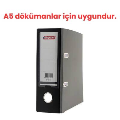 Bigpoint Telgraf Klasör, 2 Halkalı, A5 İle Uyumlu, Düzenleyici, Siyah - 2