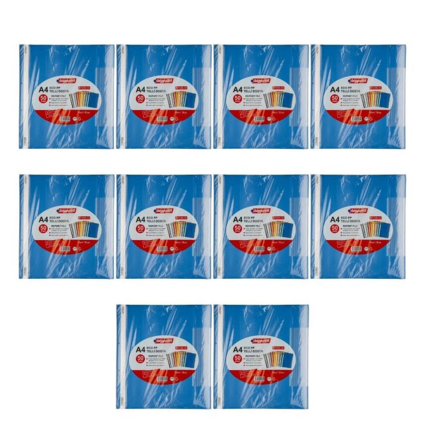 Bigpoint Telli Dosya, 10 Adet, 50'li Paket, 180 A4 Kapasiteli, Mavi - 2