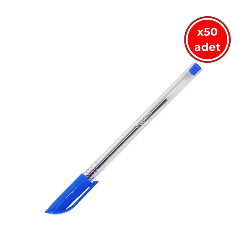 Bigpoint Tükenmez Kalem, 50 Adet, 4 km Yazma, 0.70 mm Uçlu, Mavi - 1