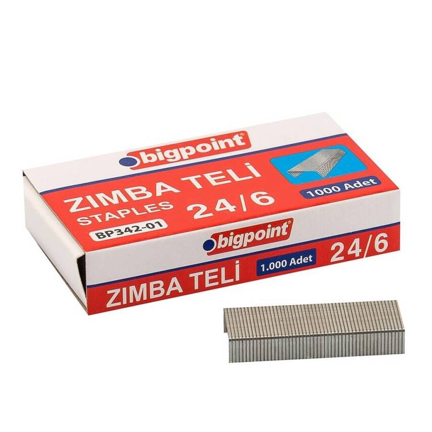 Bigpoint Zımba Teli, 1000’li, No: 24/6, 26/6 Zımba Uyumlu, Dayanıklı - 1