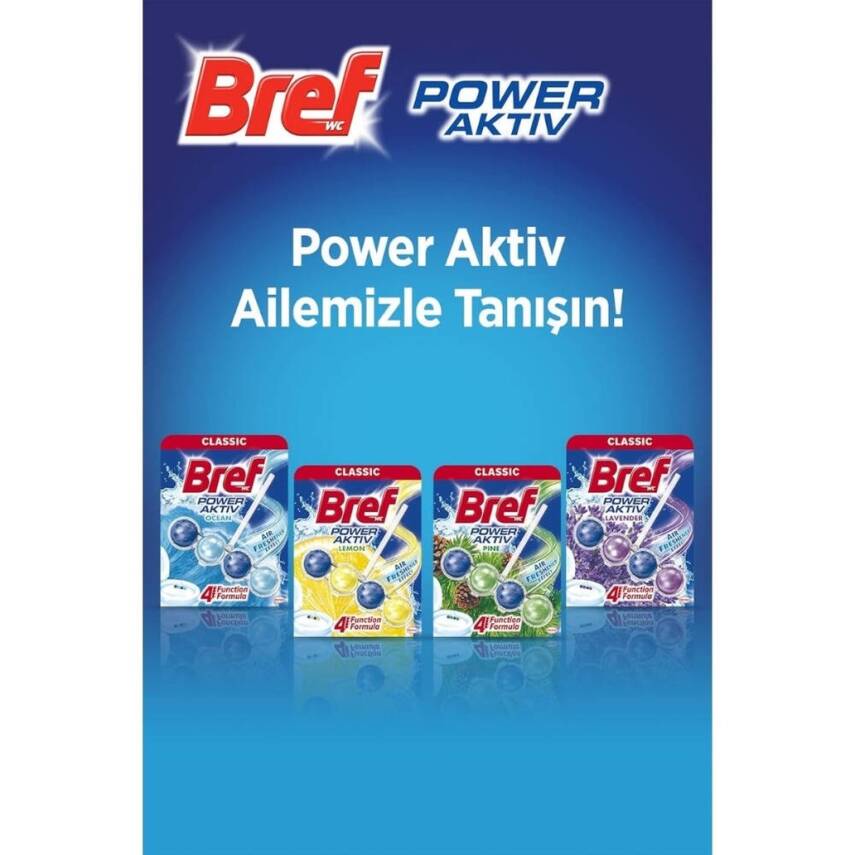 Bref Klozet Kokusu, Power Aktif, 50 gr, Tekli 4 Top, Çam Kokulu - 5