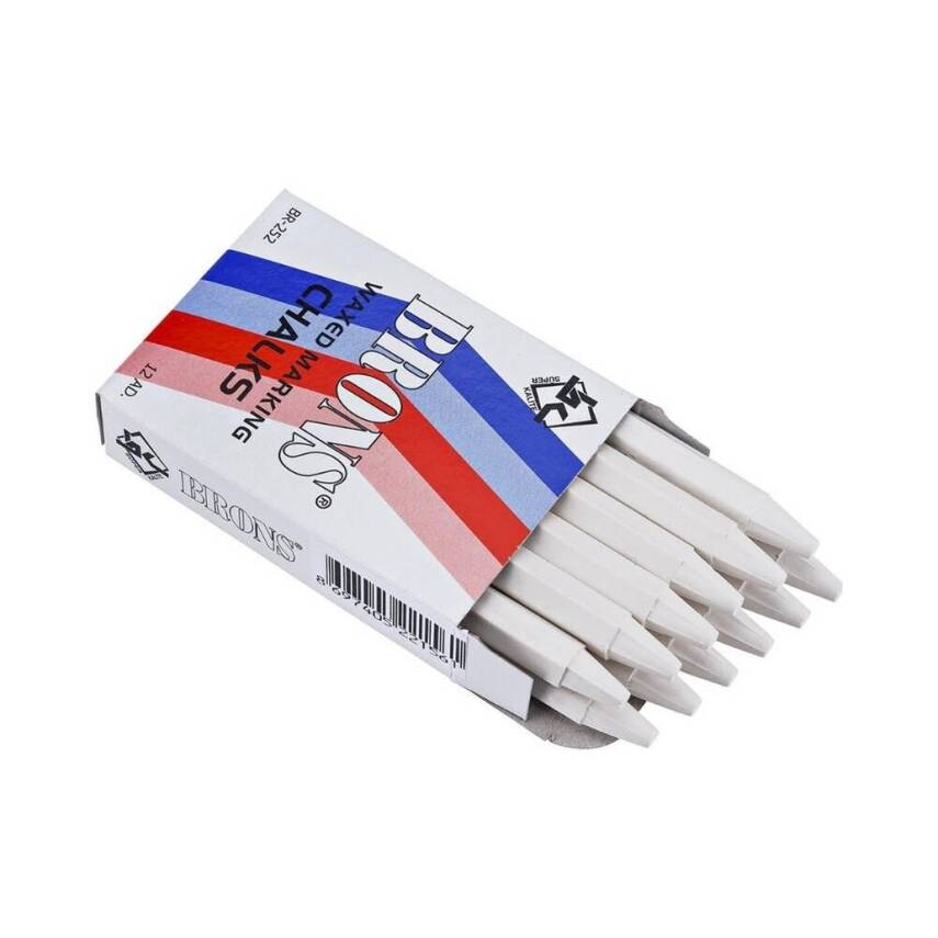 Brons Yağlı Tebeşir Beyaz 12’li, Metal, Cam ve Sac Üzerinde Kullanım - 4