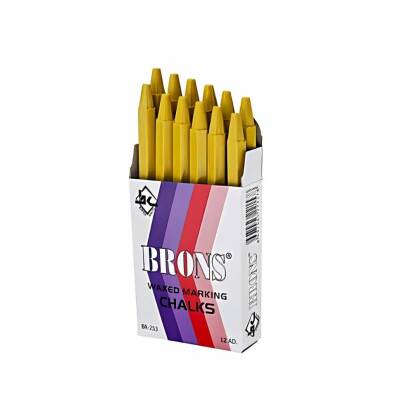 Brons Yağlı Tebeşir Sarı 12'li, Metal, Cam ve Sac Üzerinde Kullanım - Brons