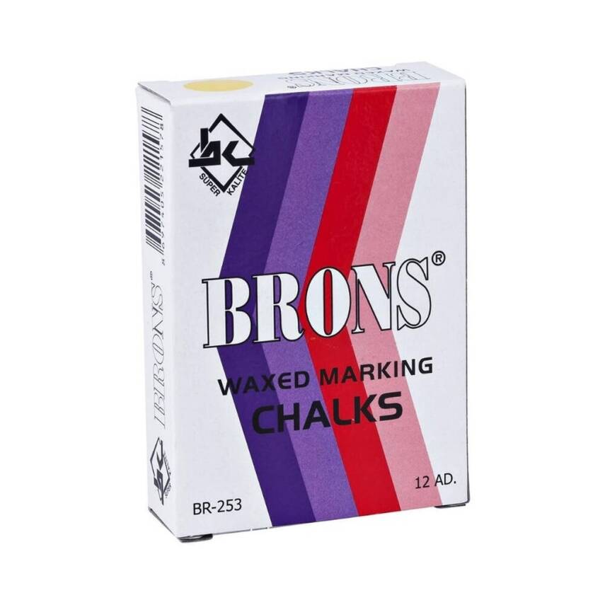 Brons Yağlı Tebeşir Sarı 12'li, Metal, Cam ve Sac Üzerinde Kullanım - 3