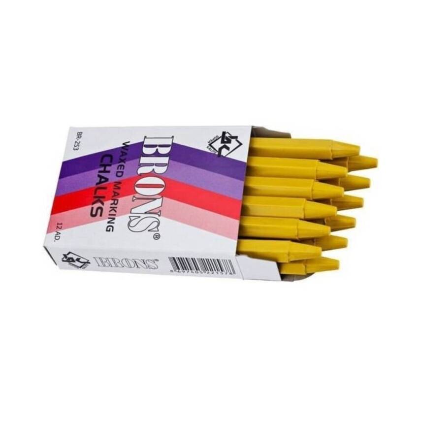 Brons Yağlı Tebeşir Sarı 12'li, Metal, Cam ve Sac Üzerinde Kullanım - 4