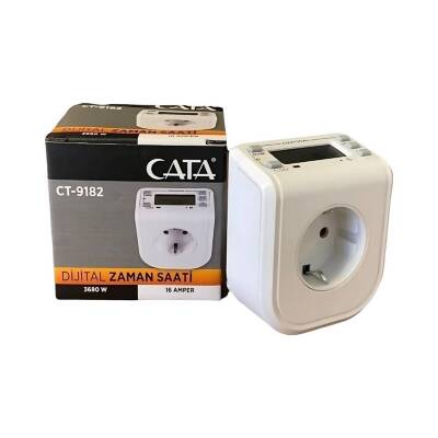 Cata CT-9182 Priz Zaman Sayacı, Akıllı Zaman Kontrolü, Enerji Tasarruf - Cata