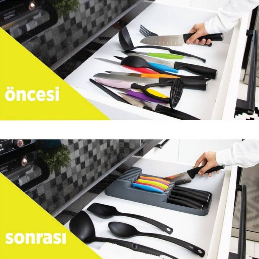 Decobella 2 Sıra Bıçaklık, 18 Bıçak Kapasite, Güvenli, Yer Tasarruflu - 4