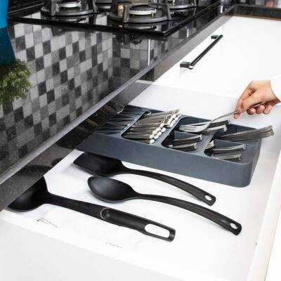 Decobella 9 Bölmeli Çekmece Kaşıklık, Rampalı, Yer Tasarruflu Tasarım - 6