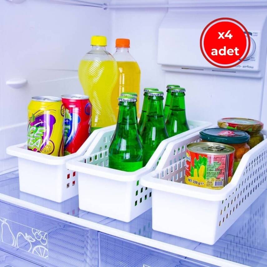 Decobella Çok Amaçlı Düzenleyici Sepet, 4 Adet, Beyaz, Dayanıklı - 1