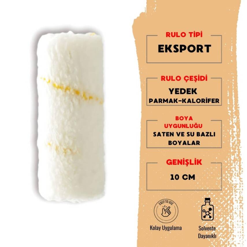 Dekor 1100 Eksport Parmak Kalorifer Boya Rulosu Yedeği, 10cm - 1
