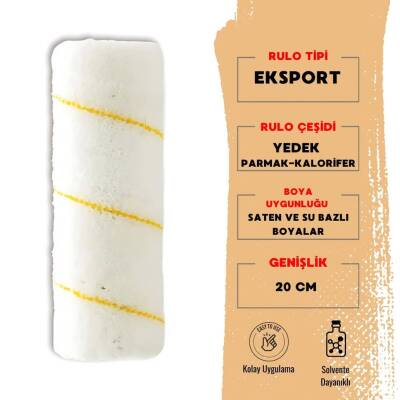 Dekor Eksport Boya Rulosu Yedeği, 20 cm, Dayanıklı ve Kolay Kullanım - Dekor
