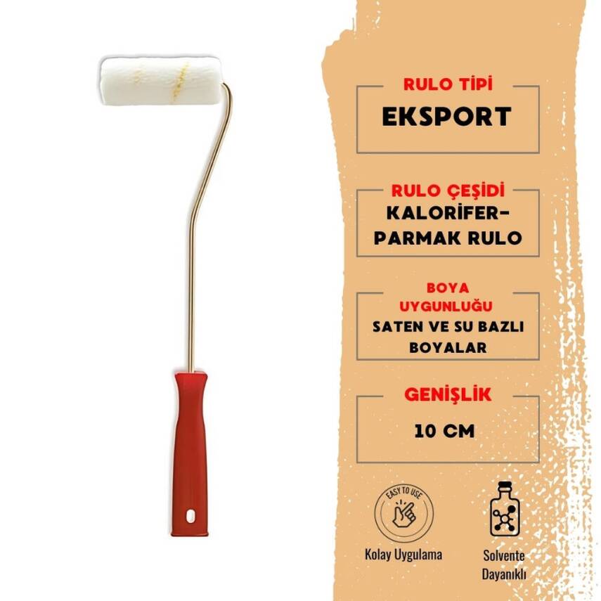 Dekor Eksport Parmak Kalorifer Boya Rulosu, İç Cephe, 10 cm, Uzun Boy - 1
