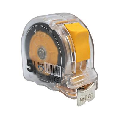 Dekor Şerit Metre, 5 m 25 mm, Şeffaf, Dayanıklı ve Kolay Kullanım - Dekor