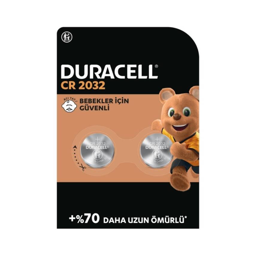 Duracell 3V Lityum Düğme Pil, 2'li, CR2032 - Uzun Ömürlü Güvenlik - 1
