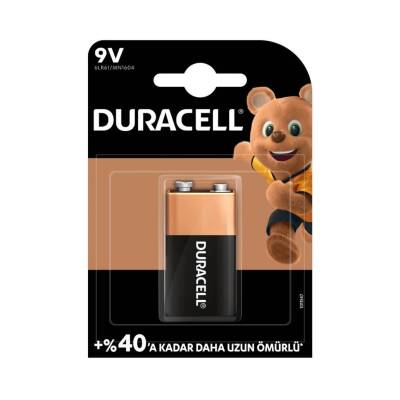 Duracell | 9V Alkalin Pil, Tekli Paket, Uzun Ömürlü ve Dayanıklı Güç - Duracell