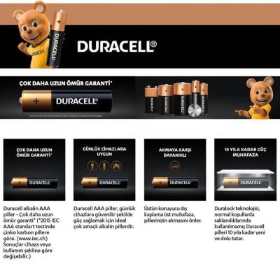 Duracell AAA İnce Alkalin Kalem Pil, 6'lı, Uzun Ömürlü ve Dayanıklı - 10