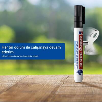 Edding E-360 XL Cap-Off Tahta Kalemi, 1.5-3 mm, Doldurulabilir, Yeşil - 5