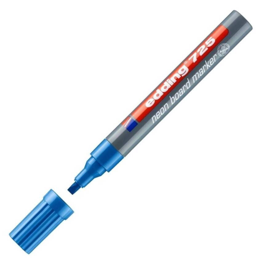 Edding E-725 Beyaz Tahta Kalemi, 2-5 mm, Fosforlu Mavi - 1