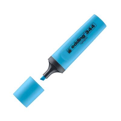 Edding E-344 Fosforlu Kalem, 2-5 mm, Kesik Uçlu, Doldurulabilir, Mavi - Edding