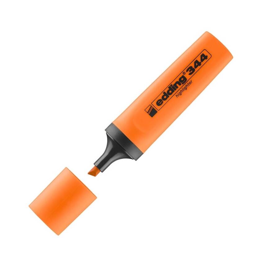 Edding E-344 Fosforlu Kalem, 2-5mm, Kesik Uç, Doldurulabilir, Turuncu - 1