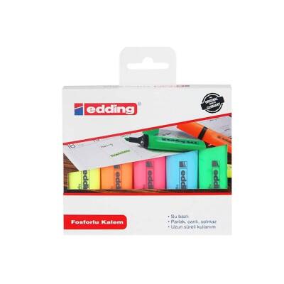 Edding E-344 Fosforlu Kalem Seti, 5'li, 2-5 mm, Su Bazlı Mürekkep - Edding
