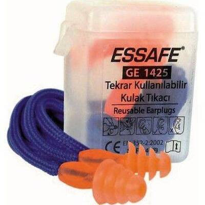 Essafe GE 1425 Kordonlu, Kutulu Kulak Tıkacı Tekrar Kullanılabilir - Essafe