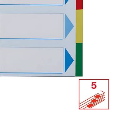 Esselte A4 Separatör, 5 Renkli, 115 Mikron PP, Düzenli Arşivleme İçin - 5