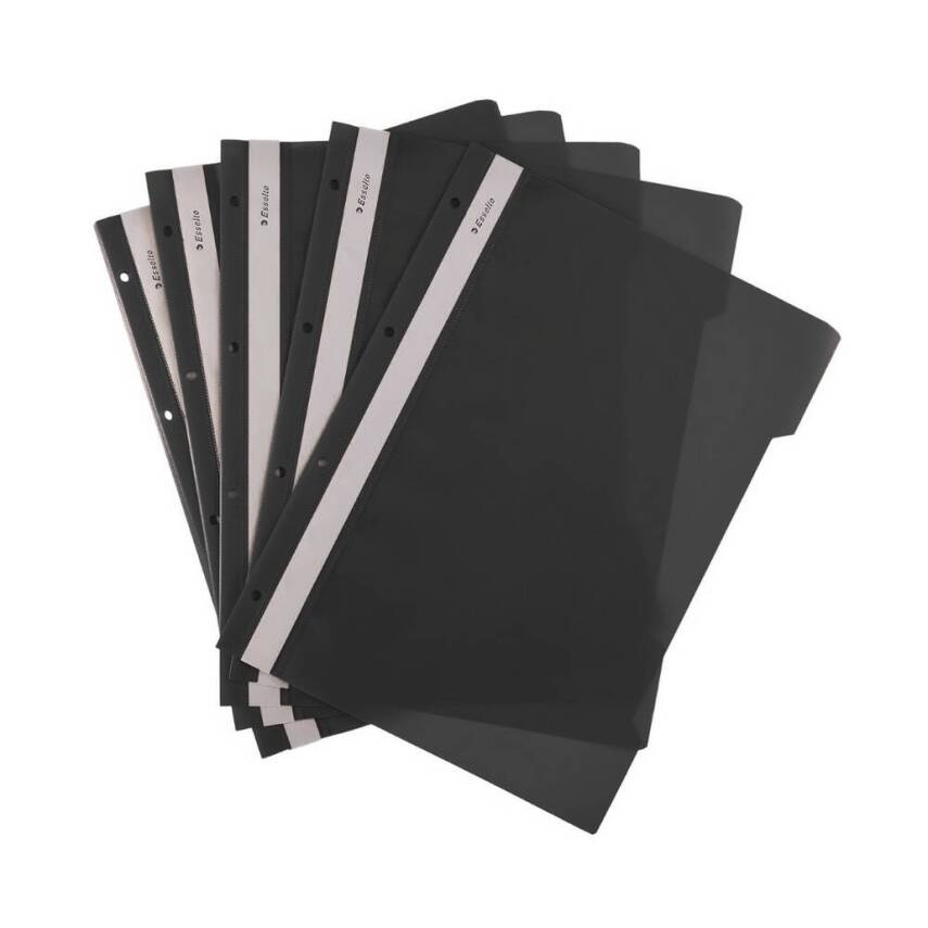 Esselte Telli Dosya, 10 Adet, 50'li Paket, A4, 4 Delikli, Siyah - 8